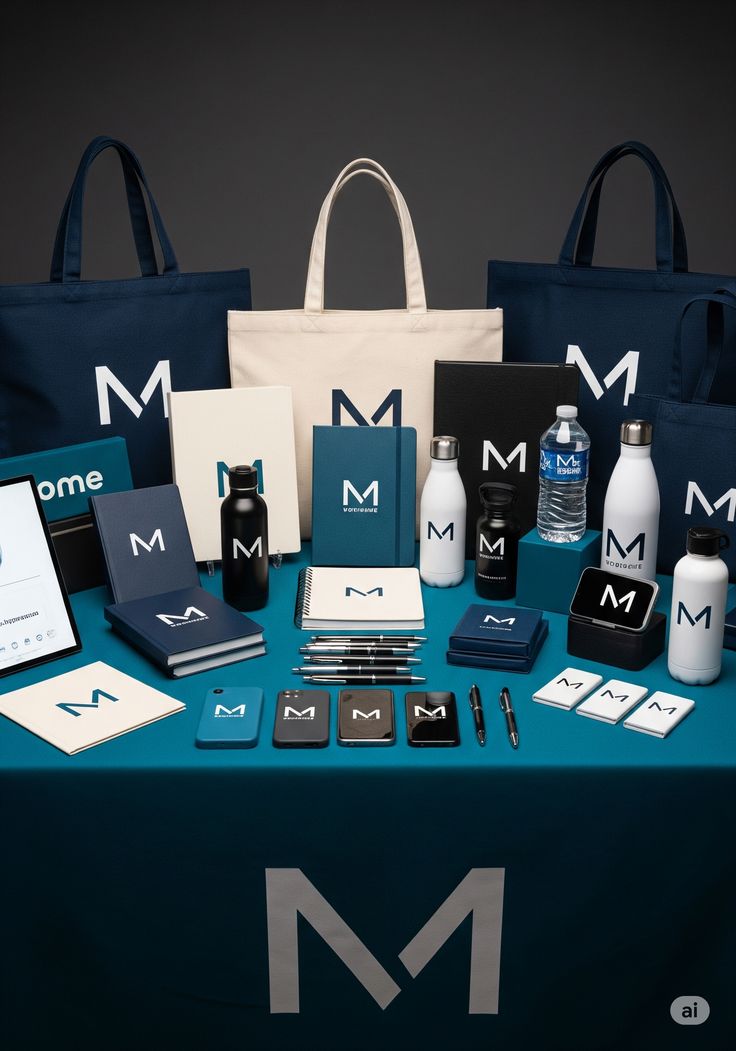 Branded merchandise flat lay — promotional products supplier New Delhi
